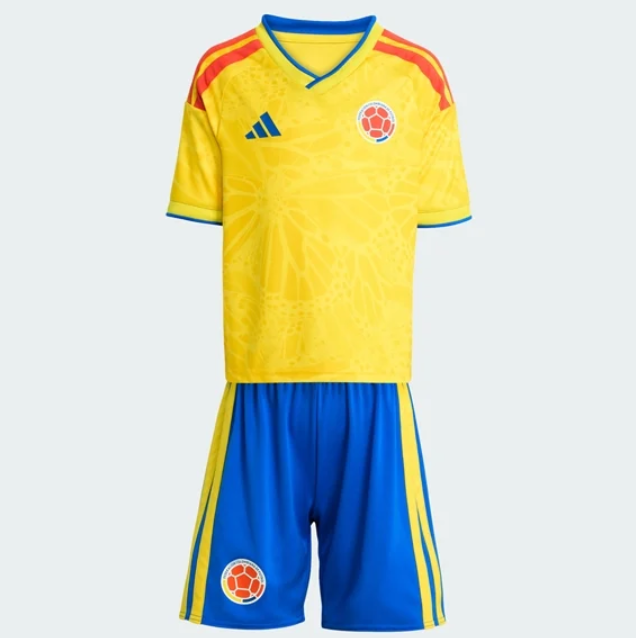 2026 FIFA World Cup Colombia Home Kids Soccer Kits Shirt With Shorts